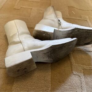 Minimalist Space Disco Platform Boots White Leather Block Heel Portugal Reese